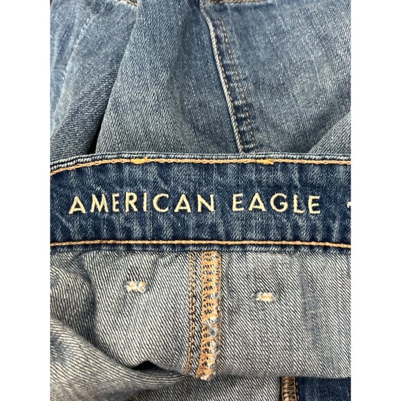 American Eagle Womens 2 XS Super Hi Rise A Line Blue Jean Denim Mini Skirt - Picture 10 of 14